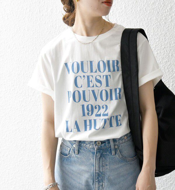 SHIPS any「La Hutte:〈洗濯機可能〉デザイン ロゴ  プリント TEE」|Tシャツ・カットソー|