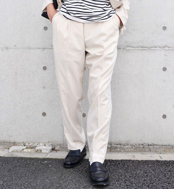 SHIPS any「SHIPS any: 〈接触冷感等〉ハイブリッドリネン 2タック パンツ (セットアップ対応)」|チノ|