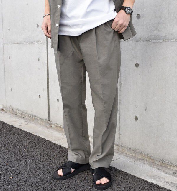 SHIPS any「SHIPS any: 〈接触冷感等〉ハイブリッドリネン 2タック パンツ (セットアップ対応)」|チノ|