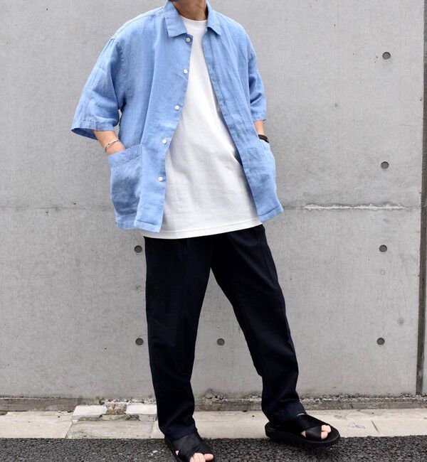 SHIPS any「SHIPS any: 〈接触冷感等〉ハイブリッドリネン 2タック パンツ (セットアップ対応)」|チノ|