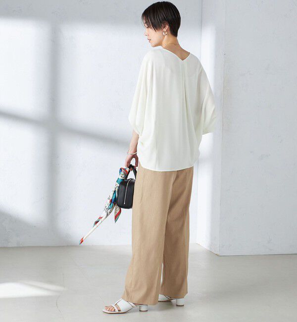 SHIPS for women「〈接触冷感 / 手洗い可能〉アセテート混 バック サテン ドルマン ブラウス」|シャツ・ブラウス|