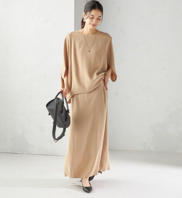 SHIPS for women「〈接触冷感 / 手洗い可能〉アセテート混 バック サテン ドルマン ブラウス」|シャツ・ブラウス|