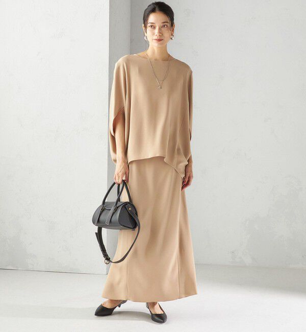 SHIPS for women「〈接触冷感 / 手洗い可能〉アセテート混 バック サテン ドルマン ブラウス」|シャツ・ブラウス|