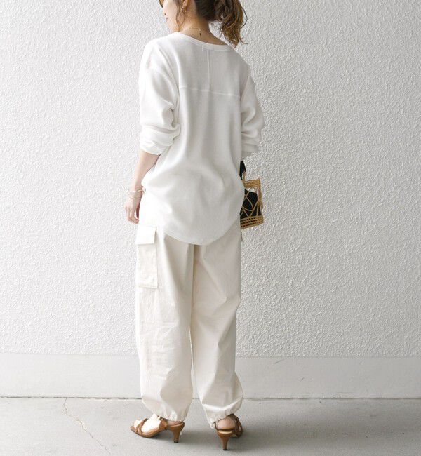 SHIPS any「SHIPS any:〈洗濯機可能〉ワッフル ヘンリーネック ラウンドヘム プルオーバー」|Tシャツ・カットソー|