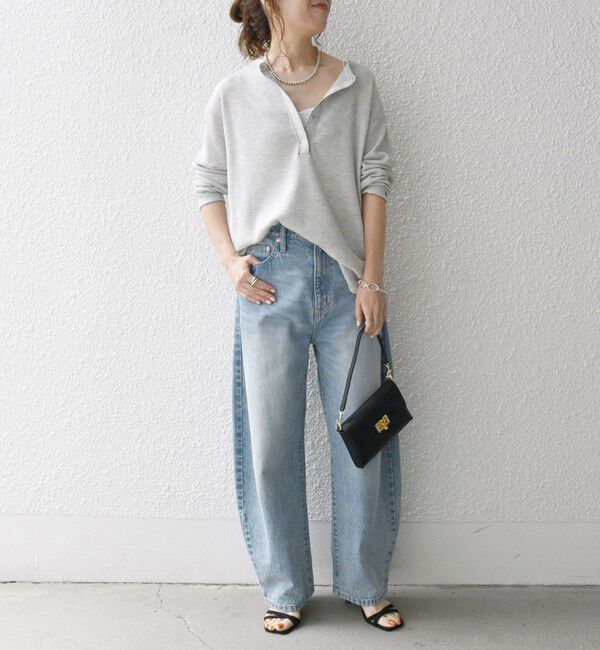 SHIPS any「SHIPS any:〈洗濯機可能〉ワッフル ヘンリーネック ラウンドヘム プルオーバー」|Tシャツ・カットソー|