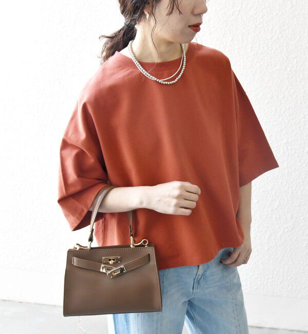 SHIPS any「【WEB限定】SHIPS any:〈洗濯機可能〉インレイ ハーフスリーブ ショートTEE」|Tシャツ・カットソー|レンガ