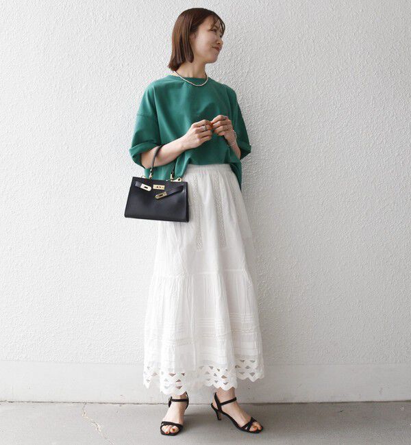 SHIPS any「【WEB限定】SHIPS any:〈洗濯機可能〉インレイ ハーフスリーブ ショートTEE」|Tシャツ・カットソー|