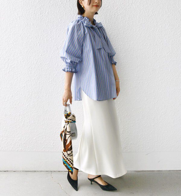 SHIPS for women「〈手洗い可能〉ニット ジョーゼット バック マーメイド スカート」|スカート|