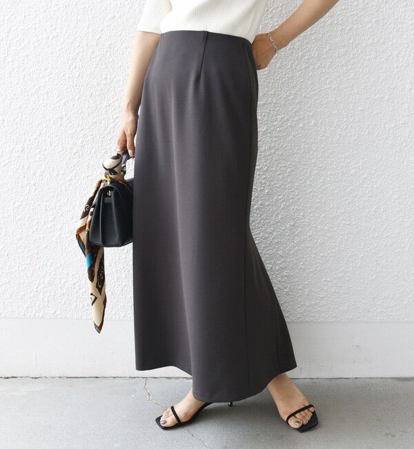 SHIPS for women「〈手洗い可能〉ニット ジョーゼット バック マーメイド スカート」|スカート|