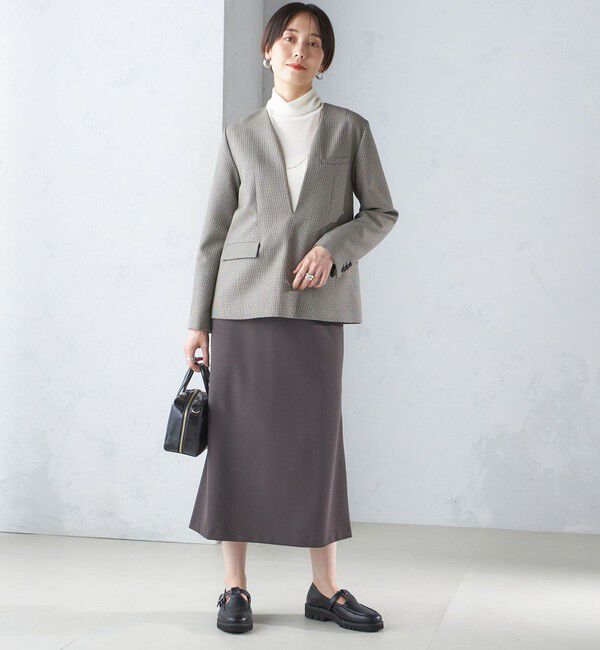 SHIPS for women「〈手洗い可能〉ニット ジョーゼット バック マーメイド スカート」|スカート|