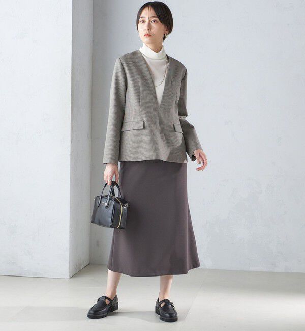 SHIPS for women「〈手洗い可能〉ニット ジョーゼット バック マーメイド スカート」|スカート|