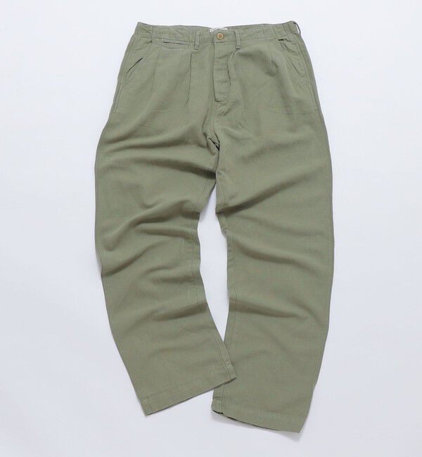 SHIPS「WYTHE NEW YORK: PLEATED CTN/LNN CHINO」|チノ|ライトグリーン
