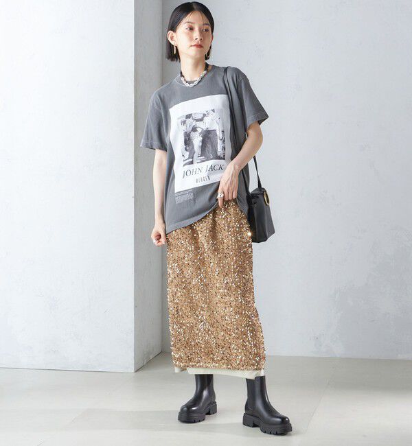 SHIPS for women「〈手洗い可能〉スパンコール Iライン スカート」|スカート|