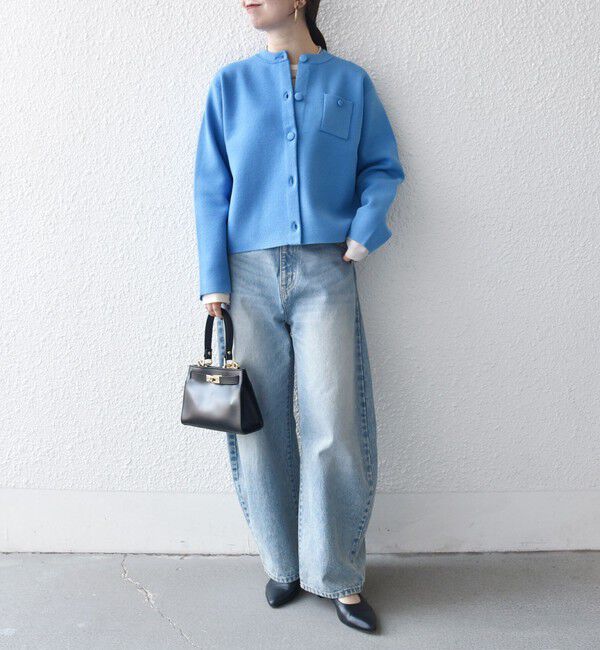 SHIPS any「SHIPS any: ミラノリブ ノーカラー ニット ジャケット カーディガン」|カーディガン|