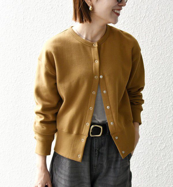 SHIPS any「【WEB限定】SHIPS any: USA コットン 裏起毛 コンパクト スナップ カーディガン」|カーディガン|
