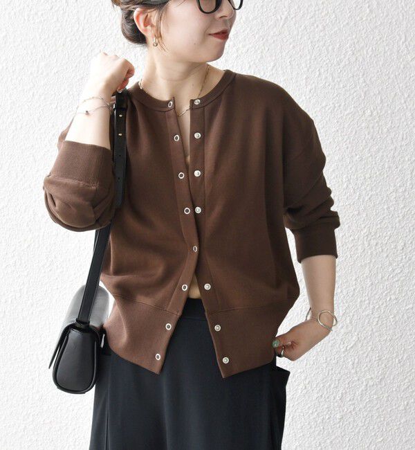 SHIPS any「【WEB限定】SHIPS any: USA コットン 裏起毛 コンパクト スナップ カーディガン」|カーディガン|