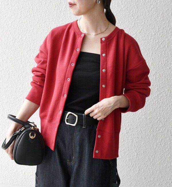 SHIPS any「【WEB限定】SHIPS any: USA コットン 裏起毛 コンパクト スナップ カーディガン」|カーディガン|