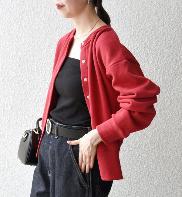 SHIPS any「【WEB限定】SHIPS any: USA コットン 裏起毛 コンパクト スナップ カーディガン」|カーディガン|