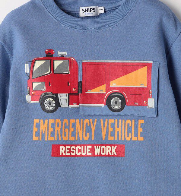 SHIPS Colors 「SHIPS Colors: 80～130cm / エマージェンシー ビハイクル(消防車) スウェット」|スウェット・ジャージ|