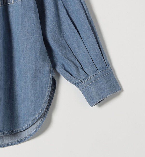 SHIPS any「SHIPS any:〈洗濯機可能〉デニム シーム バンドカラー シャツ ブラウス」|シャツ・ブラウス|