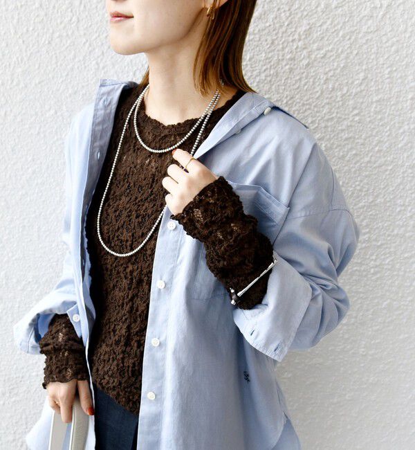 SHIPS for women「〈手洗い可能〉ラッセル レース クルーネック カットソー」|Tシャツ・カットソー|