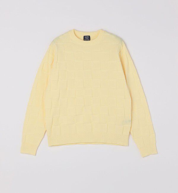 SHIPS「SHIPS: 〈手洗い可能〉Amossa(R) シャンティ ブロック リンクス編み 長袖 ニット」|ニット・セーター|