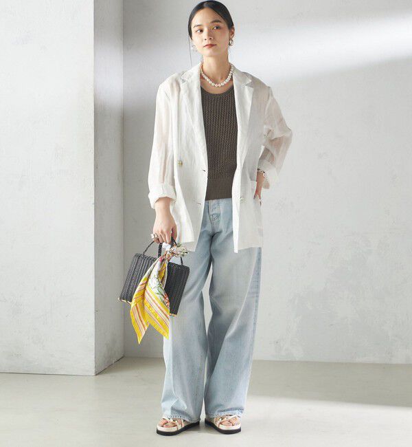 SHIPS for women「〈手洗い可能〉ペーパー ポリエステル ノースリーブ プルオーバー」|ベスト・ジレ|