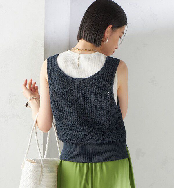 SHIPS for women「〈手洗い可能〉ペーパー ポリエステル ノースリーブ プルオーバー」|ベスト・ジレ|