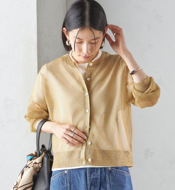 SHIPS for women「〈手洗い可能〉イタリーヤーン ラメ ショート カーディガン」|カーディガン|