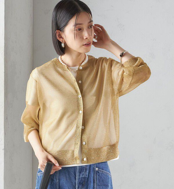 SHIPS for women「〈手洗い可能〉イタリーヤーン ラメ ショート カーディガン」|カーディガン|