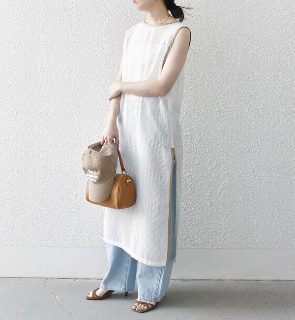 SHIPS any「SHIPS any:〈手洗い可能〉メッシュ レイヤード ノースリーブ ワンピース」|ワンピース|