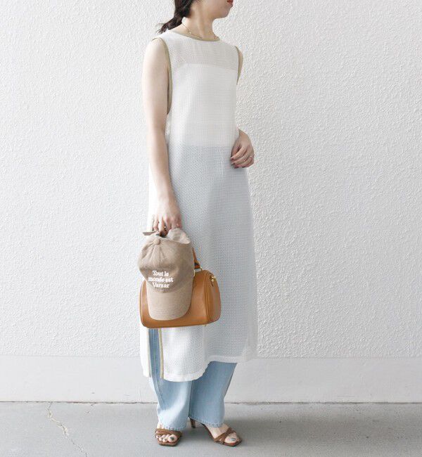 SHIPS any「SHIPS any:〈手洗い可能〉メッシュ レイヤード ノースリーブ ワンピース」|ワンピース|