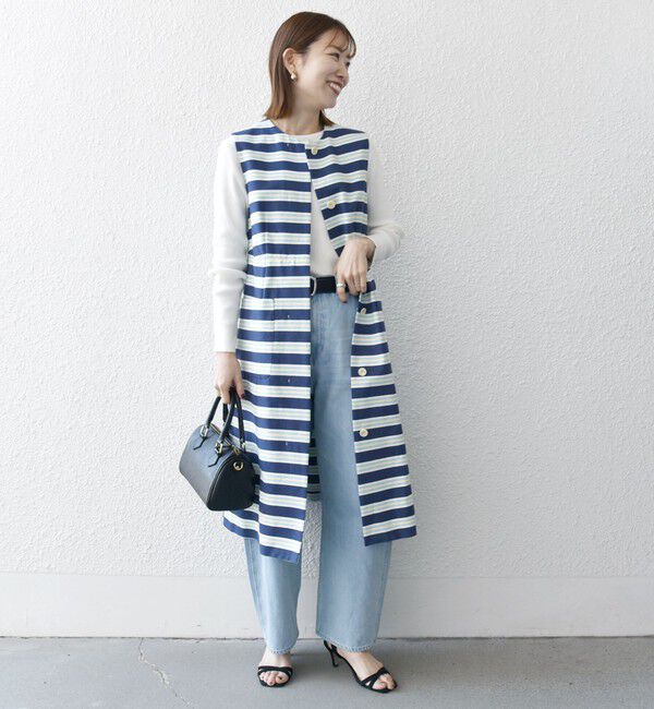 SHIPS any「SHIPS any:キャンバス ボーダー ジレ ワンピース」|ワンピース|