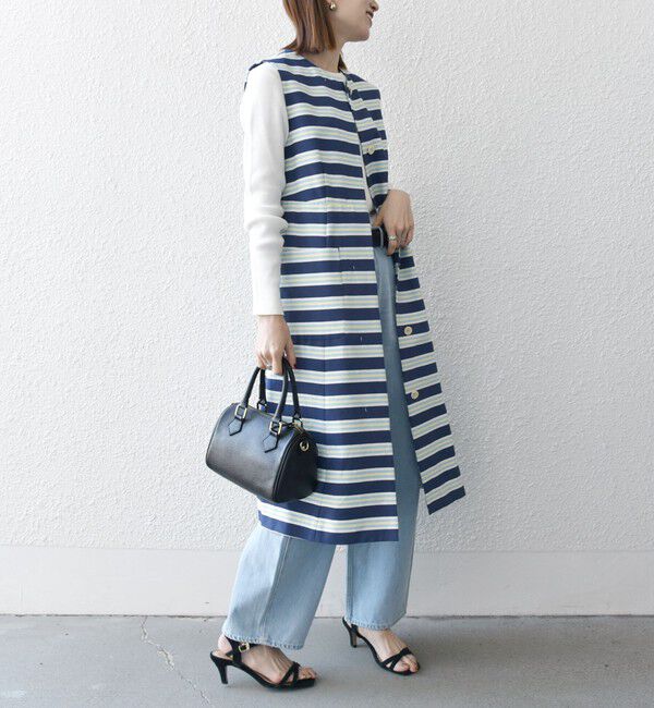 SHIPS any「SHIPS any:キャンバス ボーダー ジレ ワンピース」|ワンピース|