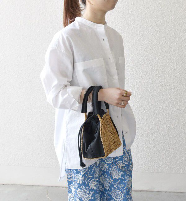 SHIPS any「【WEB限定】SHIPS any: 〈洗濯機可能〉リネン ミックス スタンドカラー ポケット シャツ 25SS」|シャツ・ブラウス|