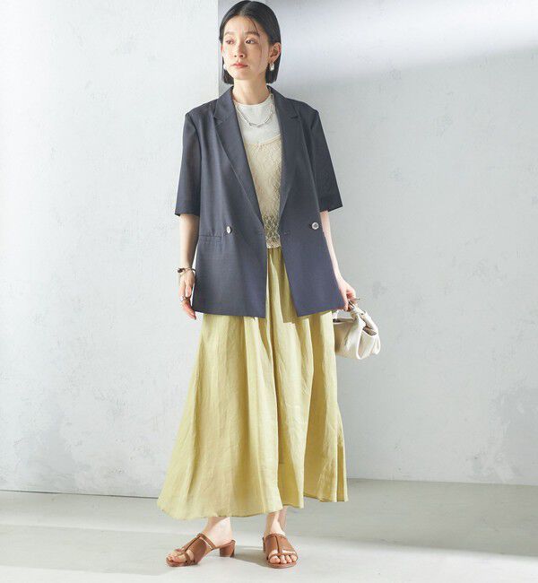 SHIPS for women「〈手洗い可能〉ダブル 半袖 ジャケット」|テーラードジャケット|