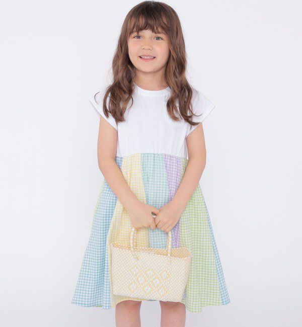 SHIPS KIDS「SHIPS KIDS:100～130cm / パネル 切替 ワンピース」|ワンピース|ホワイト