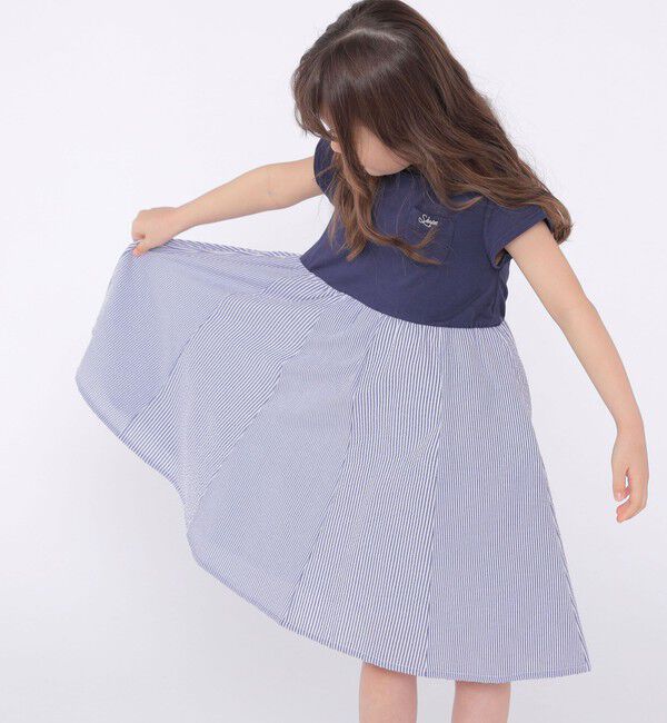 SHIPS KIDS「SHIPS KIDS:100～130cm / パネル 切替 ワンピース」|ワンピース|
