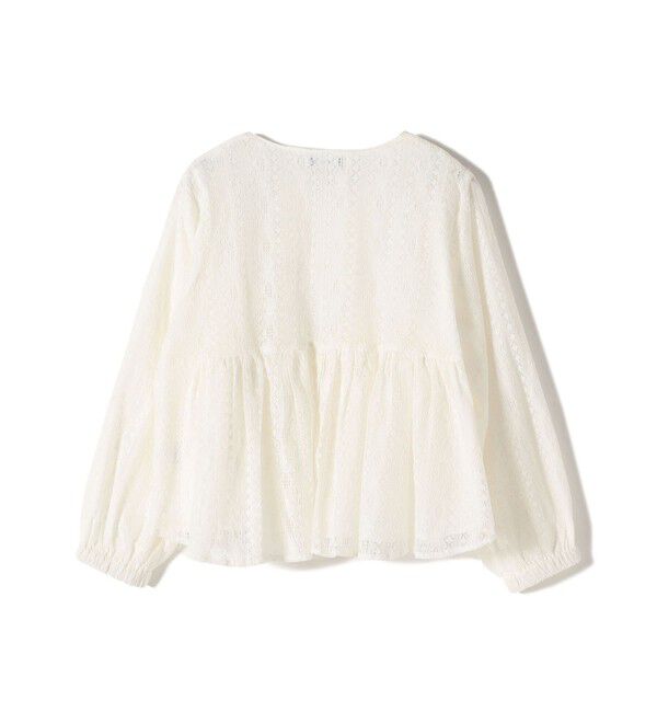 SHIPS for women「Fanaka:〈手洗い可能〉ストライプ レース 羽織」|シャツ・ブラウス|