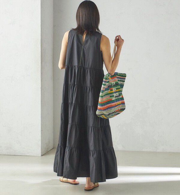 SHIPS for women「〈手洗い可能〉Fanaka:ポプリン ティアード ロング ワンピース」|ワンピース|