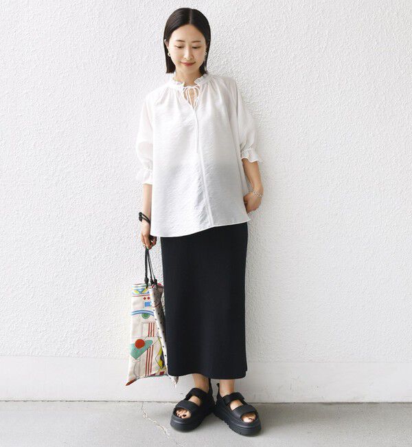 SHIPS for women「〈洗濯機可能〉前後 2WAY フリル リボン シアー ブラウス」|シャツ・ブラウス|