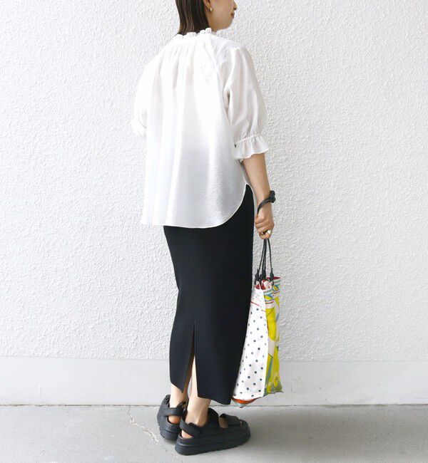 SHIPS for women「〈洗濯機可能〉前後 2WAY フリル リボン シアー ブラウス」|シャツ・ブラウス|