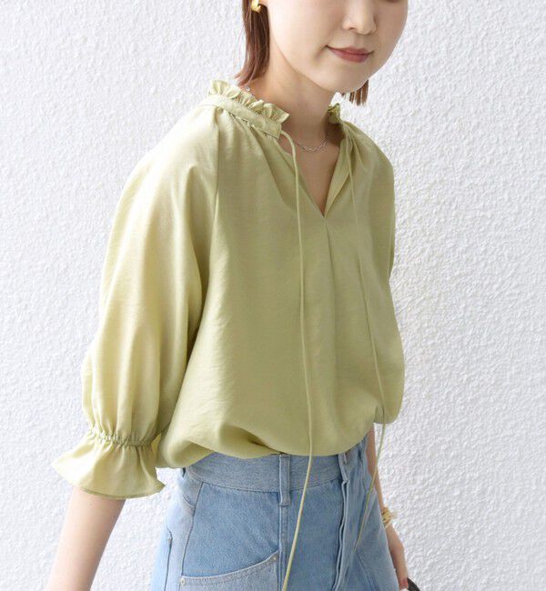 SHIPS for women「〈洗濯機可能〉前後 2WAY フリル リボン シアー ブラウス」|シャツ・ブラウス|