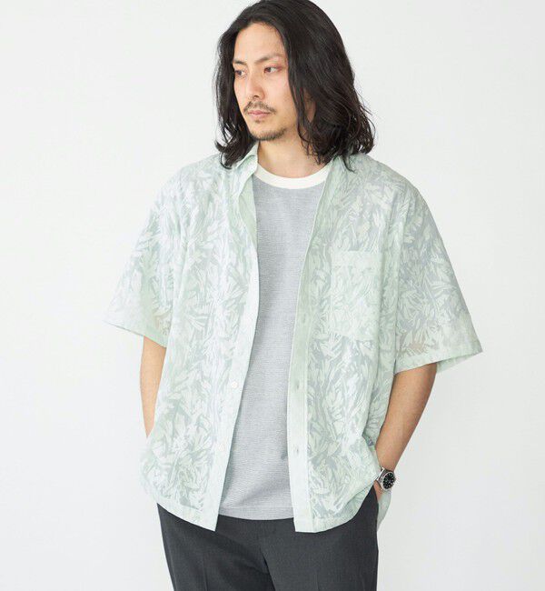 SHIPS「SHIPS: オパール レギュラーカラー ショートスリーブ シャツ」|シャツ・ブラウス|ライトグリーン