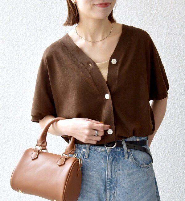 SHIPS any「SHIPS any:〈接触冷感/手洗い可能〉Vネック ドルマン ミディ カーディガン」|カーディガン|