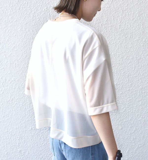 SHIPS for women「〈手洗い可能〉シアー トリコット ショート スリーブ プルオーバー」|Tシャツ・カットソー|