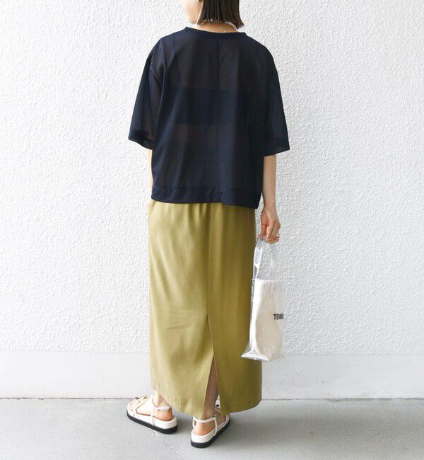 SHIPS for women「〈手洗い可能〉シアー トリコット ショート スリーブ プルオーバー」|Tシャツ・カットソー|