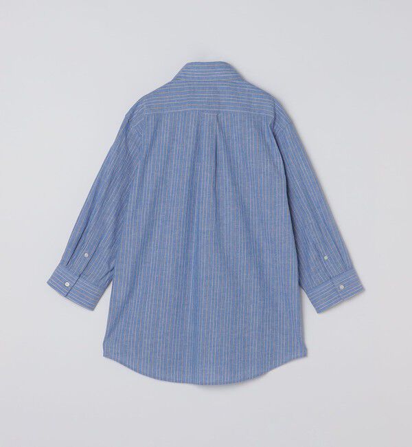 SHIPS Colors 「SHIPS Colors:コットン リネン ストライプ 7分袖 シャツ」|シャツ・ブラウス|
