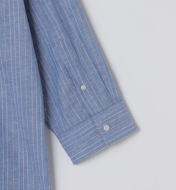 SHIPS Colors 「SHIPS Colors:コットン リネン ストライプ 7分袖 シャツ」|シャツ・ブラウス|
