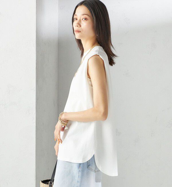 SHIPS for women「〈接触冷感〉ポンチ ノースリーブ プルオーバー」|Tシャツ・カットソー|